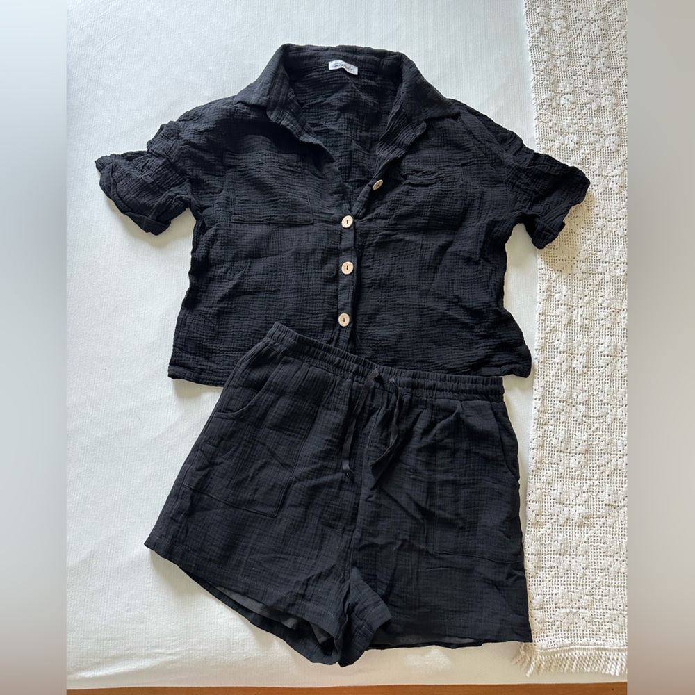 Cool & Comfy Black Two Piece Set